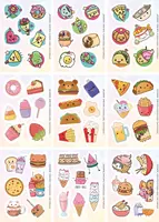  Набор наклеек Kawaii Food  А6. 9л  артикул STP298 - 