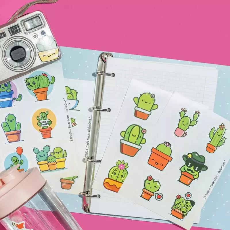   Набор наклеек Kawaii Cactus  А6  9л  артикул STP300