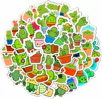  Набор наклеек Kawaii Cactus  А6  9л  артикул STP300 Только оптом