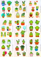  Набор наклеек Kawaii Cactus  А6  9л  артикул STP300 CHANDRA TASHKENT