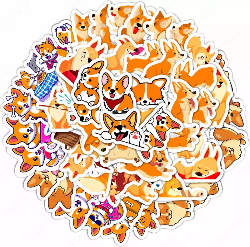Набор наклеек "Kawaii Сorgi"