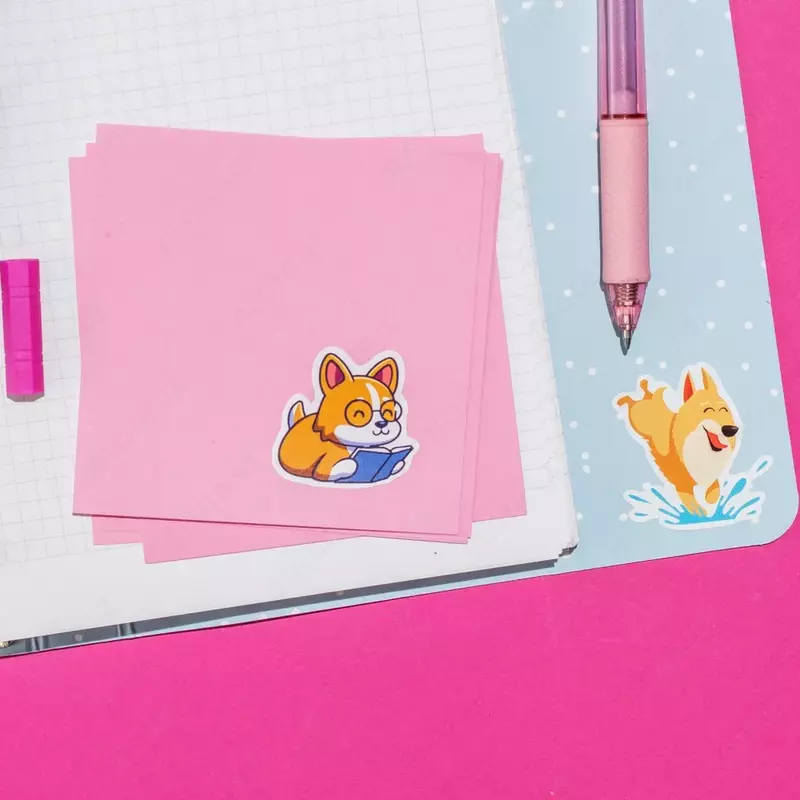 Набор наклеек "Kawaii Сorgi"
