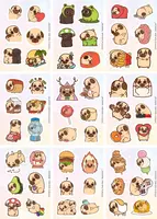  Набор наклеек Kawaii Pug  А6  9л  артикул STP302 - 