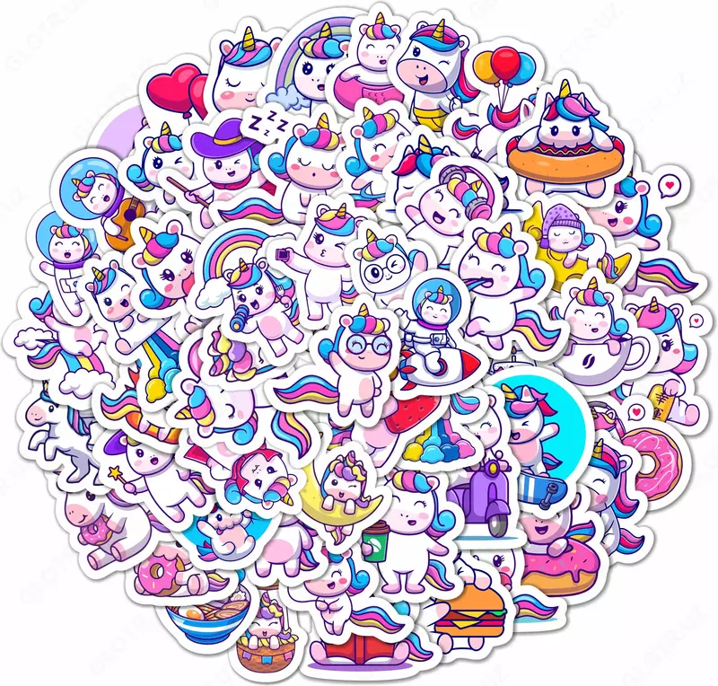 Набор наклеекKawaii Unicorn 1  А6  9л  артикул STP305