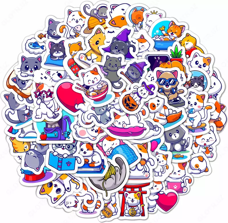 Набор наклеек Kawaii cats  А6  9л артикул STP306