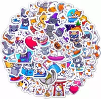 Набор наклеек Kawaii cats  А6  9л артикул STP306