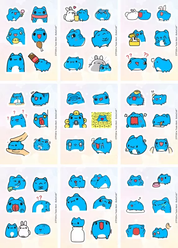  Набор наклеек Kawaii Bugcat Capoo  А6  9л  артикул STP308 - 