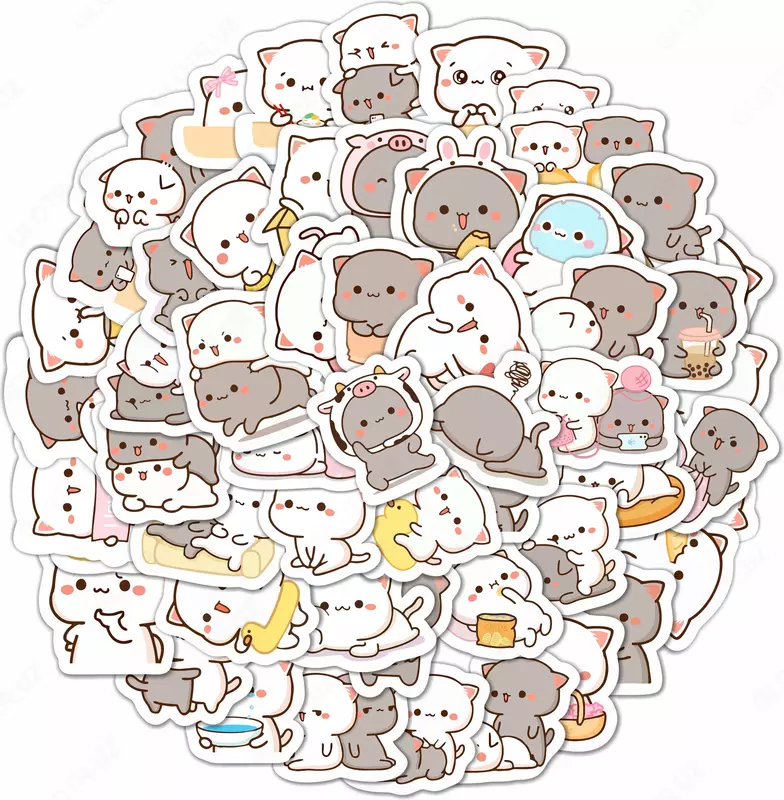 Набор наклеек Kawaii Peach & Goma  А6  9л  артикул STP310