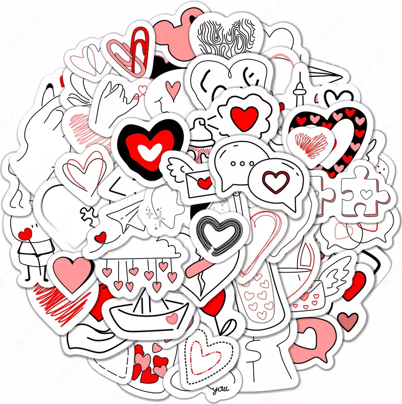 Набор наклеек Love 1  А6  9л  артикул STP318