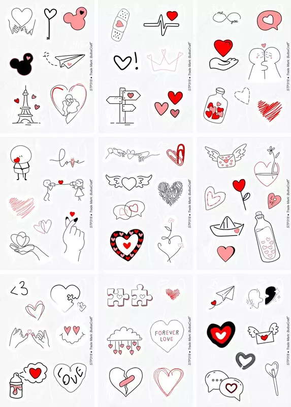 Набор наклеек Love 1  А6  9л  артикул STP318 - 