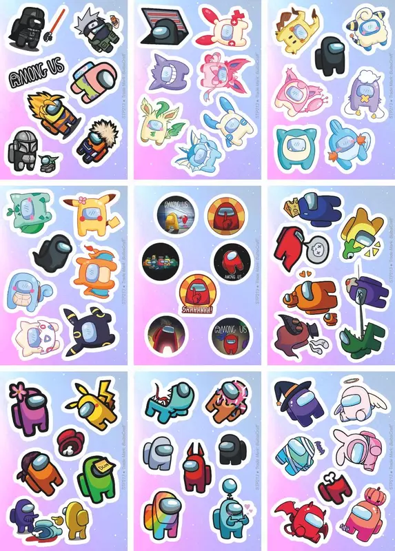  Набор наклеек Among Us  А6. 9л  артикул STP213 - 