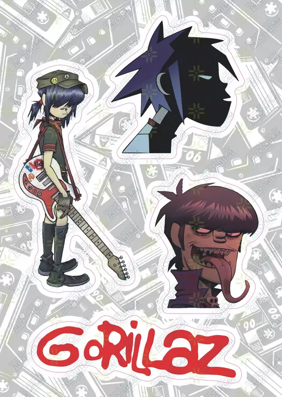  Набор наклеек Gorillaz А6  9л  артикул STP220