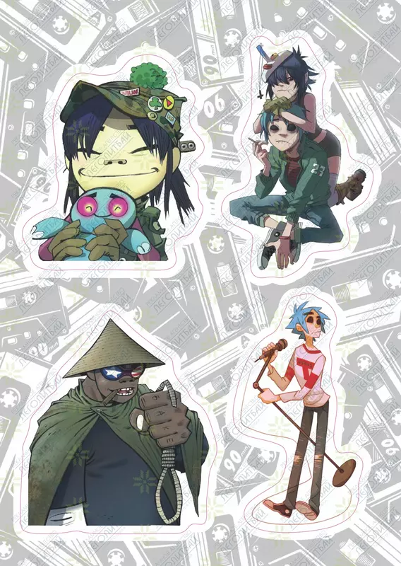  Набор наклеек Gorillaz А6  9л  артикул STP220 CHANDRA TASHKENT