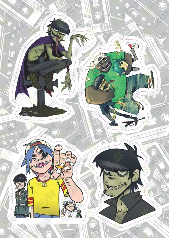  Набор наклеек Gorillaz А6  9л  артикул STP220 - CHANDRA TASHKENT