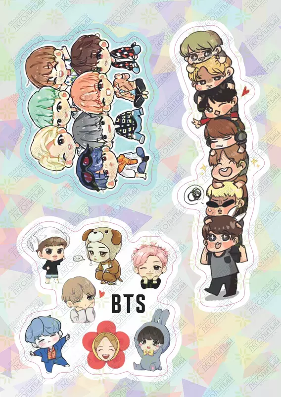 от {0} сум Набор наклеек "BTS" А6