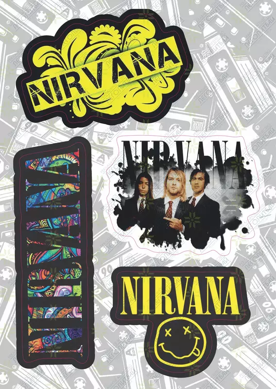 от {0} сум Набор наклеек "Nirvana" А6