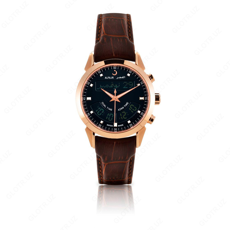 Наручные мусульманские щвейцарские часы alfajr / альфаджр WA-10B Black