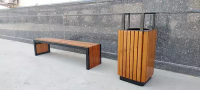 Урна одинарная (металл + дерево)