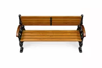 Cкамья с металлической основой и деревянными сидениями №8