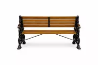   Cкамья с металлической основой и деревянными сидениями №8