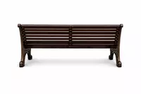 Cкамья с металлической основой и деревянными сидениями