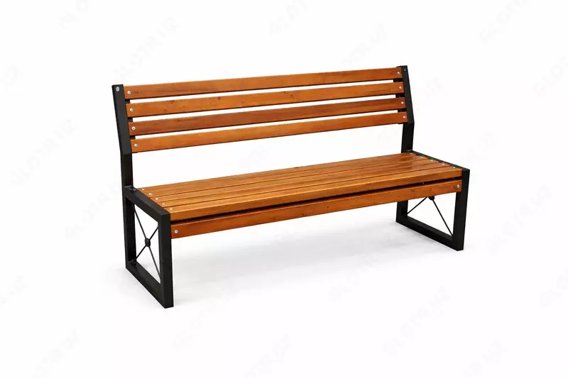 Metall taglik va yog'och o'rindiqli skameyka