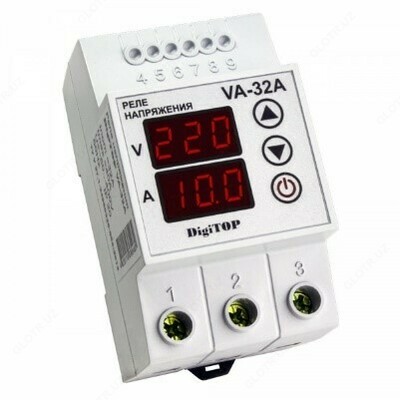 Реле напряжения с контролем тока VA-protector 32A