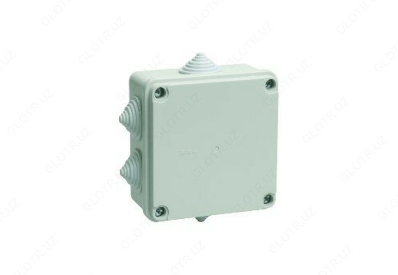 Коробка распаячная для о/п 100х100х50 мм IP44 (RAL7035, 6 гермовводов)
