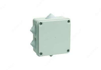Коробка распаячная для о/п 100х100х50 мм IP44 (RAL7035, 6 гермовводов)