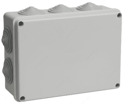 O / p 190x140x70 mm IP55 (RAL7035, 10 simi shnurlari) uchun solinmagan quti KM41244