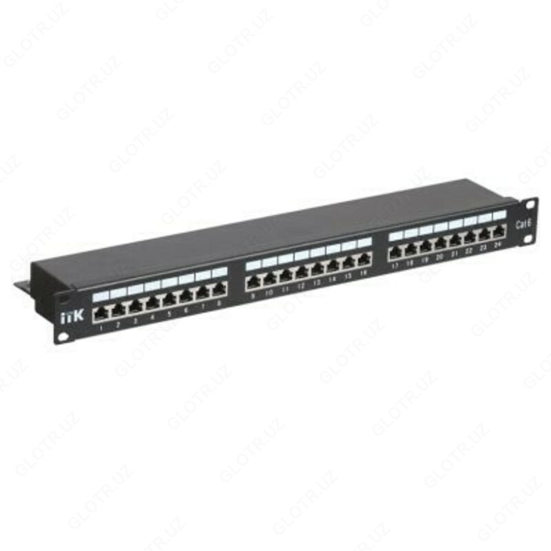 ITK 1U патч-панель кат.6 STP, 24 порта (IDC Dual), с кабельным органайзером