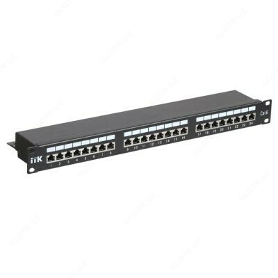 ITK 1U патч-панель кат.6 STP, 24 порта (IDC Dual), с кабельным органайзером