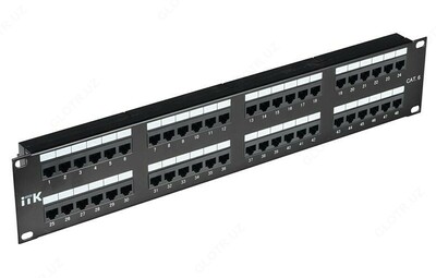 ITK 2U патч-панель кат.6 UTP, 48 портов (Dual), с кабельным органайзером