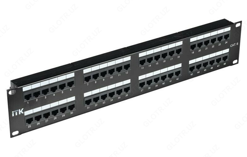 ITK 2U патч-панель кат.6 UTP, 48 портов (Dual), с кабельным органайзером