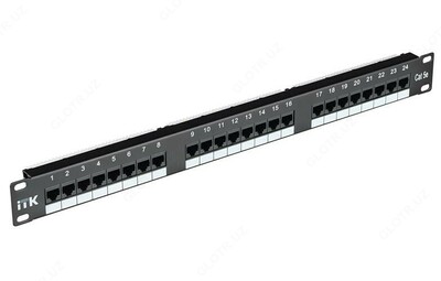 ITK Patch panel 19 "(1U) UTP, 24 RJ-45 portlari, Cat.5e