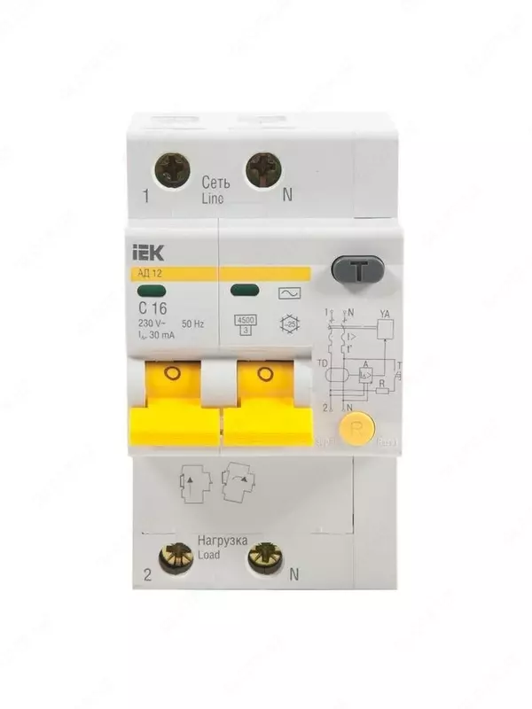 Differentsial avtomat AD12M 2r C10 30mA IEK