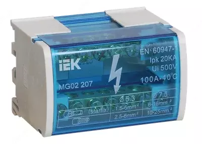 IEK Шины на DIN-рейку в корпусе (кросс-модуль) ШНК 4х7 3L+PEN