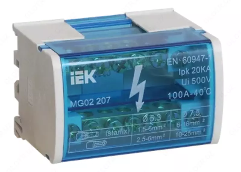 IEK Шины на DIN-рейку в корпусе (кросс-модуль) ШНК 4×15 3L+PEN