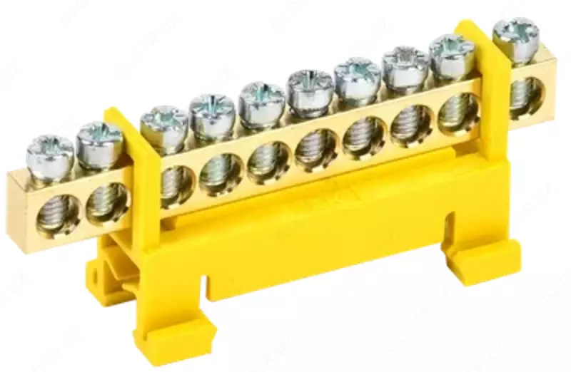 Шина PE "земля" на DIN-изол тип "Стойка" ШНИ-6х9-12-С-Ж ИЭК