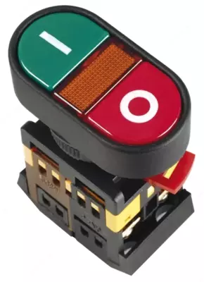 Кнопка APВВ-22N "I-O" d22 мм неон/240В 1з+1р ИЭК