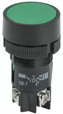 IEK tugmasi SB-7 "ishga tushirish" yashil 1z + 1r d22mm/240V