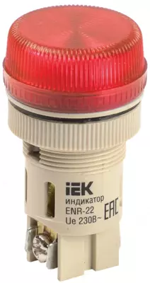 Лампа ENR-22 сигнальная d22мм красный неон/240В цилиндр ИЭК