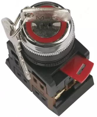 Переключатель АKS-22 черный с ключ. 2 полож. I-O 1з+1р ИЭК