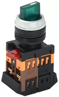 Переключатель АNСLR-22-3 на 3 фиксированных положения "I-O" 1з+1р неон/240В зеленый IEK
