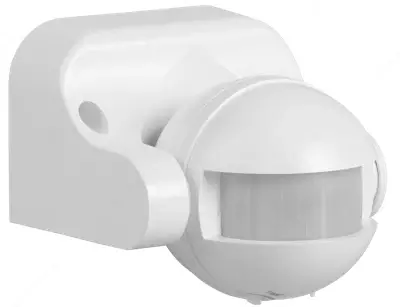 Датчик движения ДД 008 белый, макс. нагрузка 1100Вт, угол обзора 180град., дальность 12м, IP44, ИЭК