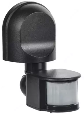 Датчик движения ДД 008 чёрный, макс. нагрузка 1100Вт, угол обзора 180град., дальность 12м, IP44, ИЭК