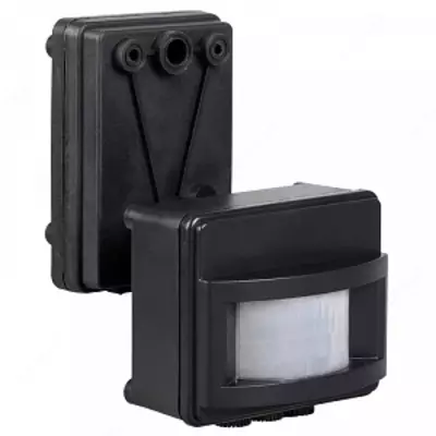 Датчик движения ДД 017 черный, макс. нагрузка 1100Вт, угол обзора 120град., дальность 12м, IP44, ИЭК