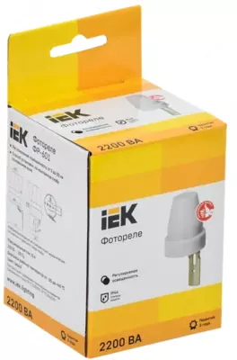 Фотореле ФР 601 серый, макс. нагрузка 2200 Вт, IP44, ИЭК