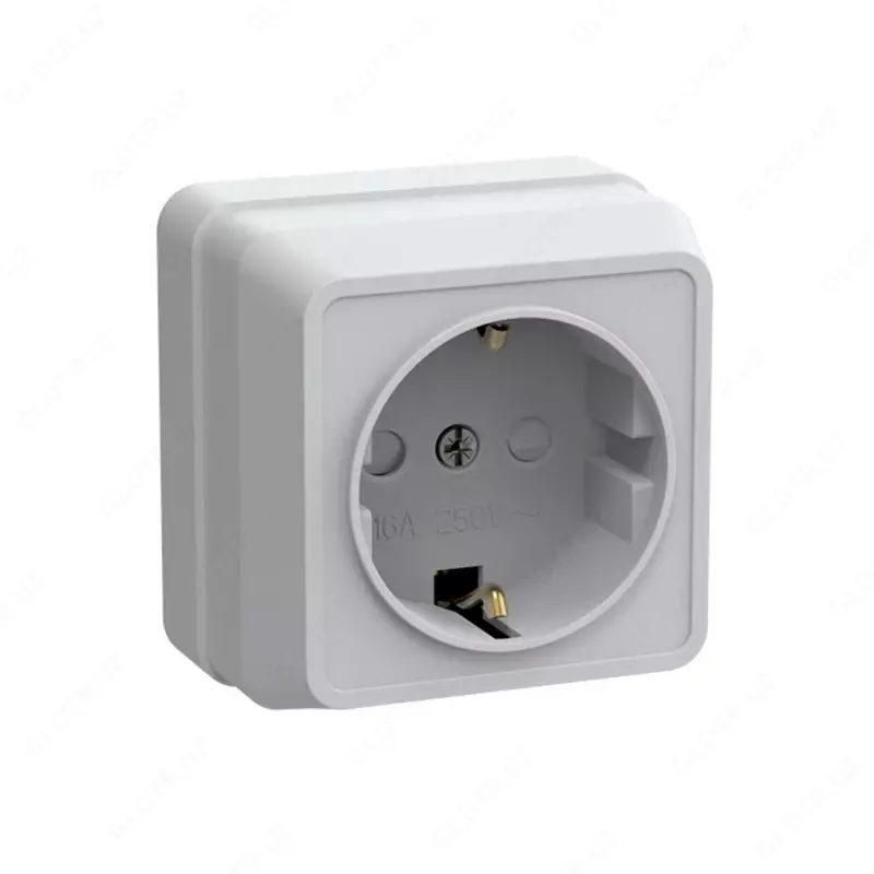 РС23-3-ОБ Розетка 3местн. с з/к 16А откр.уст. ОКТАВА (белый)