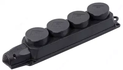 РБ34-1-0м Розетка (колодка) четырехместная с защитными крышками ОМЕГА